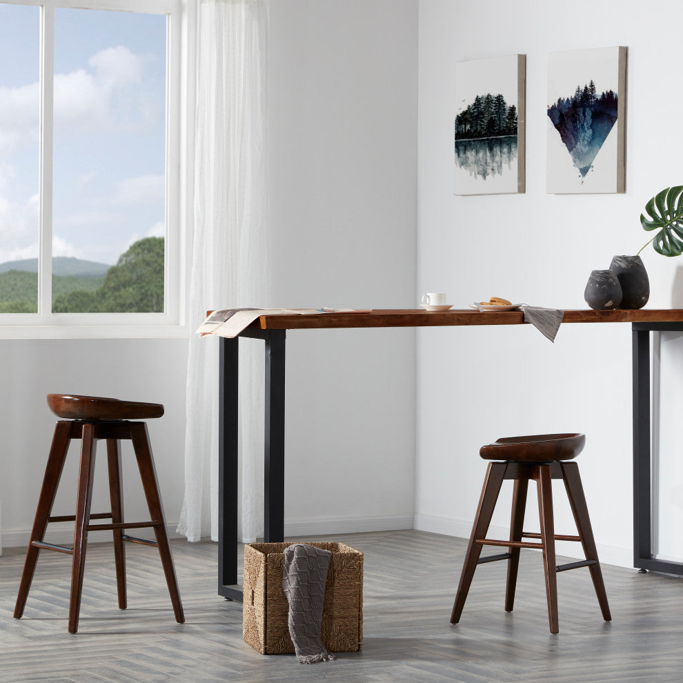 24" Bali Swivel Counter Stool, Cappuccino