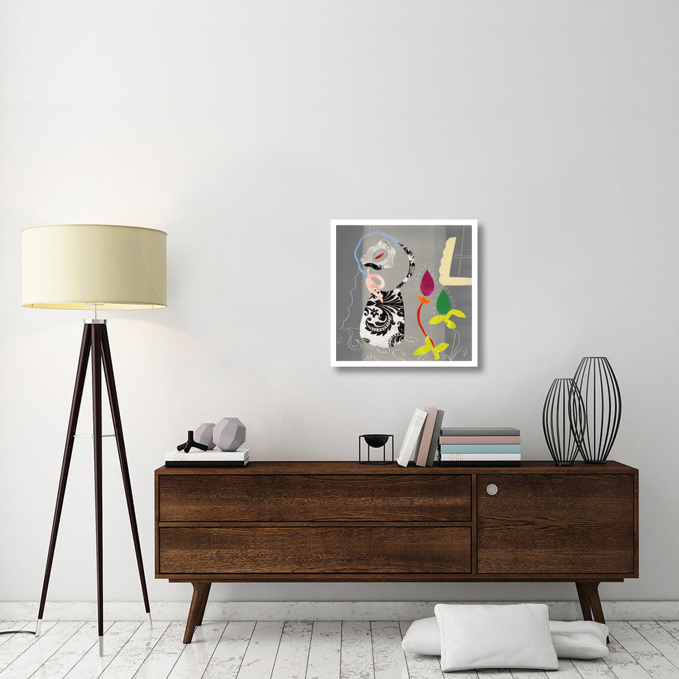 "Still Life with Damask Vase" Digital Paper Print by Joan Elan Davis, 26"x26"