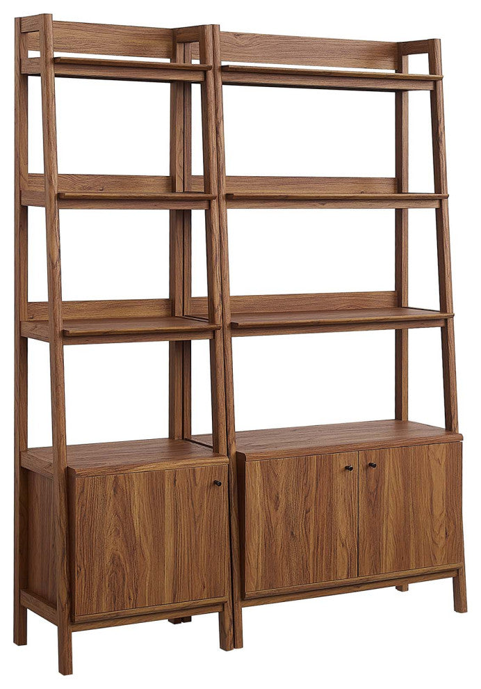 Bixby Wood Bookshelves, Set of 2, Walnut