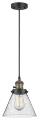 Innovations 201CSW-BAB-G44 Cone 1 Light Pendant, Switch, Black Antique Brass