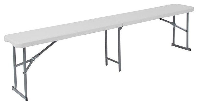 10.25"x71" Bi-Fold Granite White Plastic Bench With Carrying Handle