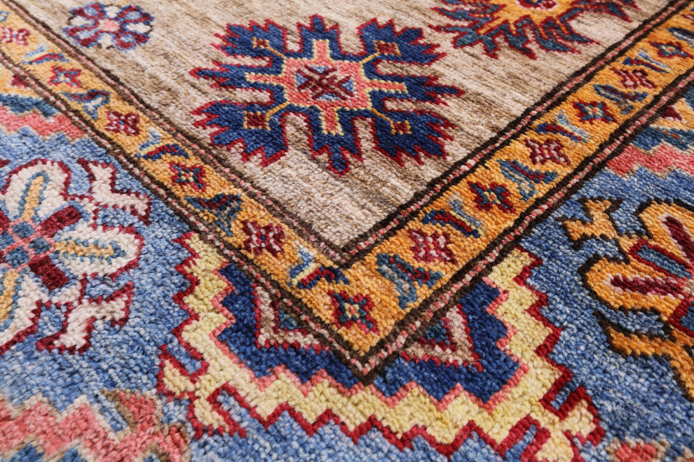 4' 0" X 6' 1" Super Kazak Handmade Wool Rug Q7698