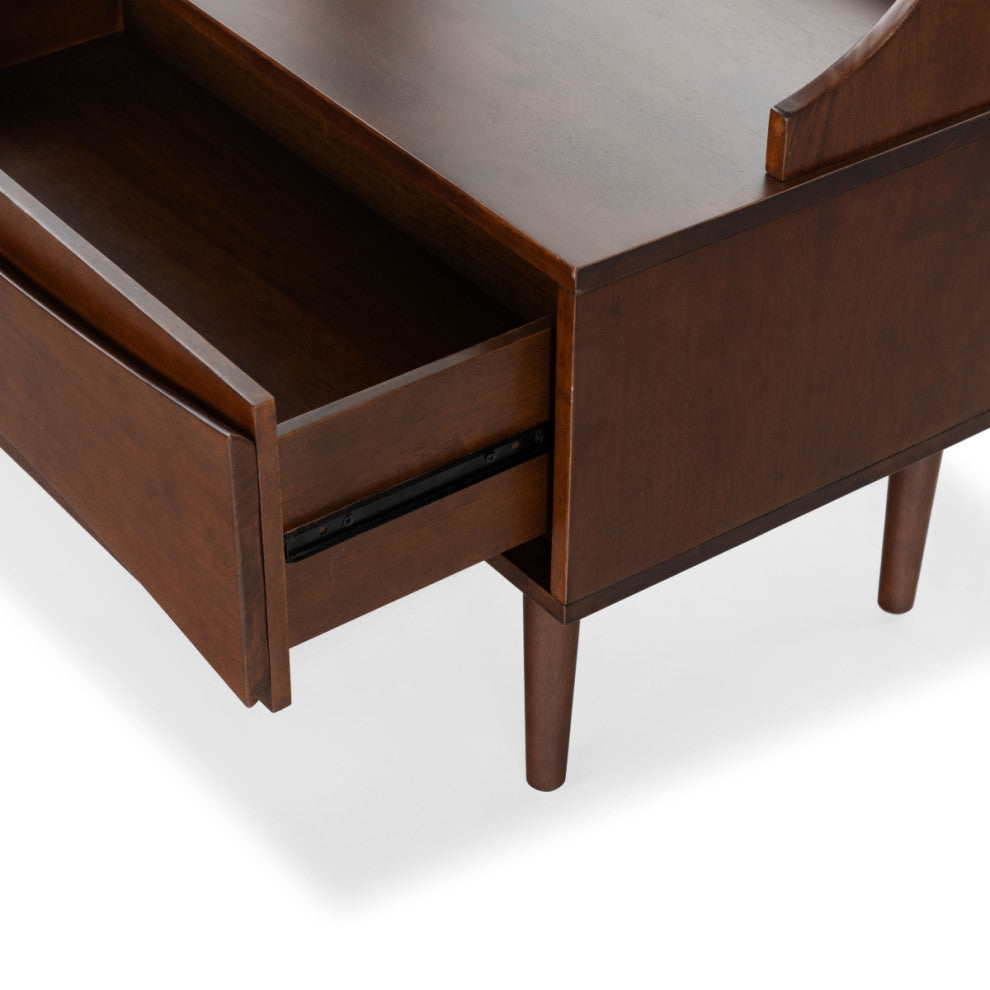 Safavieh Couture Pitta Wood 1 Drawer Hall Tree, Walnut/Gold