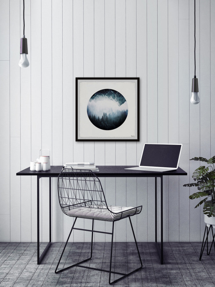 "Upside Down Forest Mountain" Framed Painting Print, 12"x12"