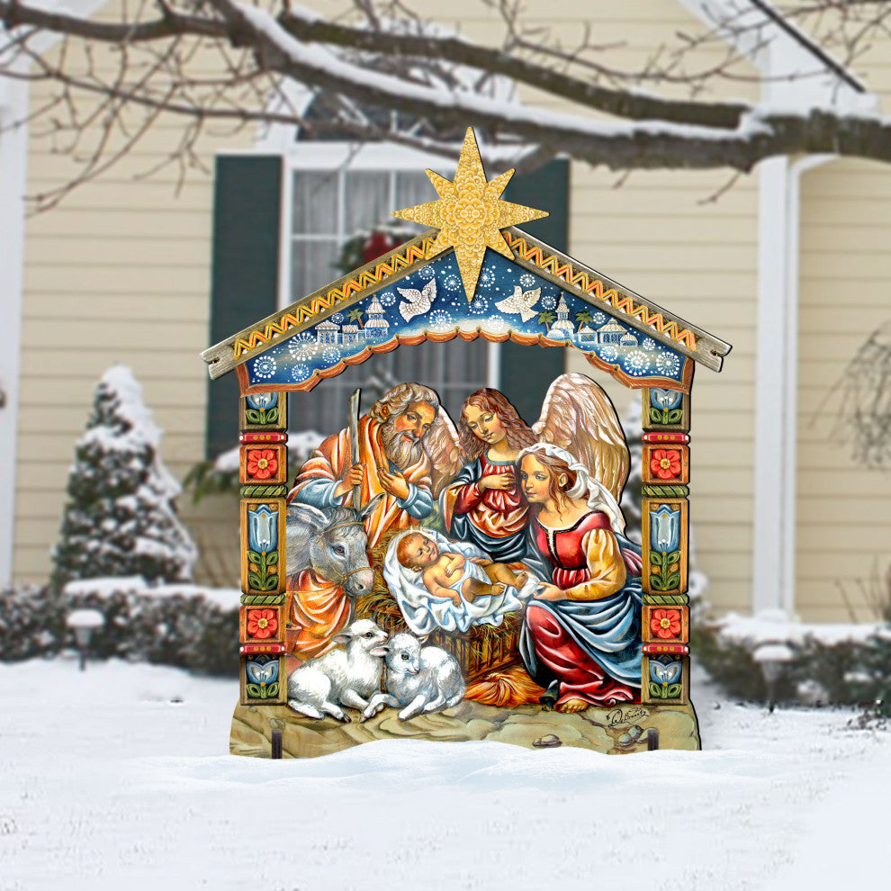 Outdoor Nativity 44 Inch Free Standing