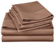 Checkered Collection Embossed 4 Piece Set, 1800 Series Bed Sheets, Brown, Queen