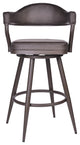 Darrel 26" Counter Stool, Brown Powder Coated and Vintage Brown Faux Leather