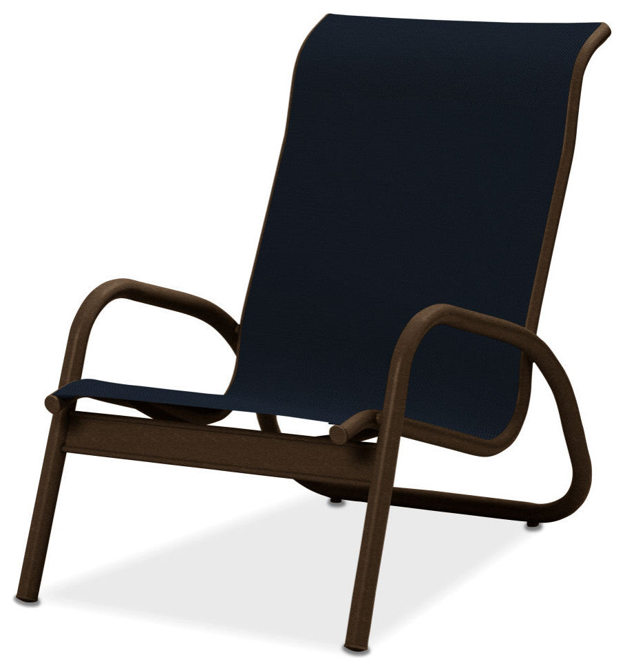 Gardenella Sling Stacking Poolside Chair, Textured Kona, Navy