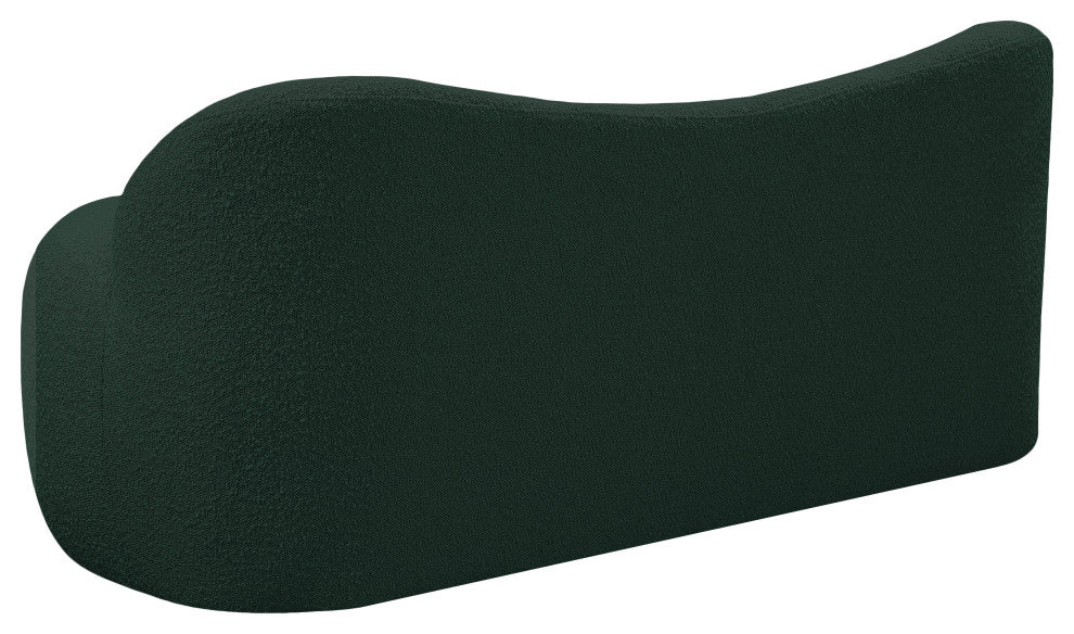 Flair Boucle Fabric Upholstered Bench, Green