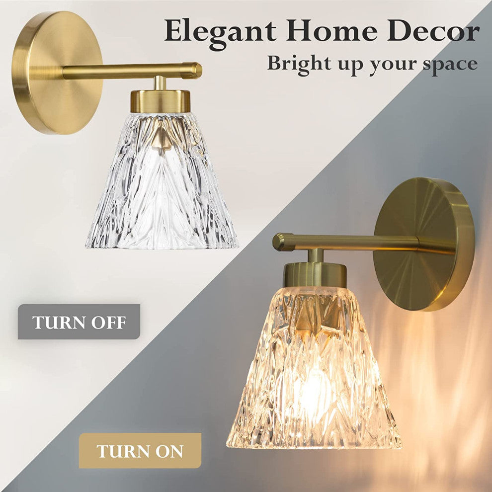 Glass Wall Sconce Lighting Fixture Bathroon Light Fixture Over The Mirror