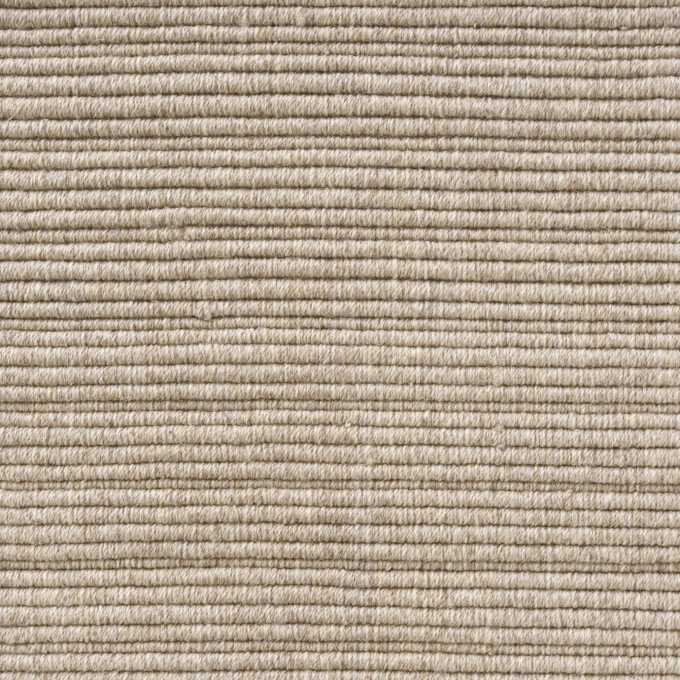 Beige Transitional Solid Handwoven New Zealand Wool Indoor Rug, 10' x 14'