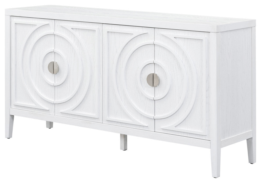 TATEUS 60" Rustic Entrance Furniture Retro Sideboard Living Room white