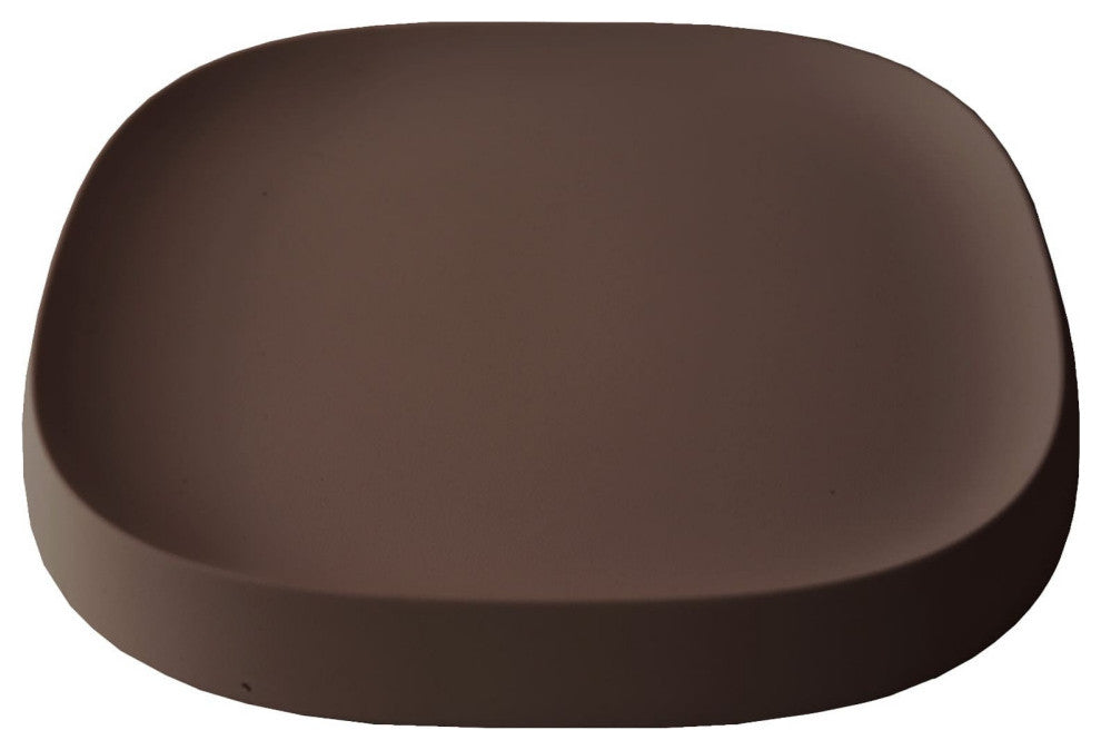 Pebble  Modern Plant Caddy with Hidden Wheels, Bark, Large