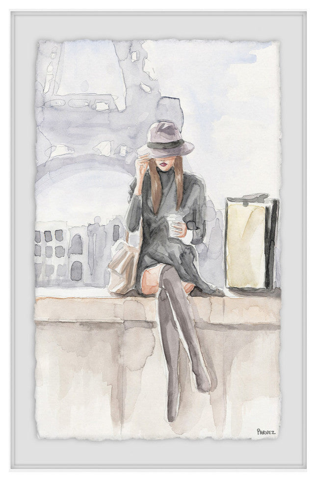 "Chillin' at Paris II" Framed Painting Print, 16"x24"