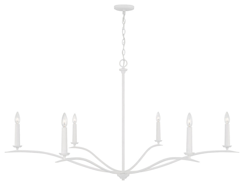 Capital Lighting 450661 Grady 6 Light 57"W Taper Candle Style - Matte Brass