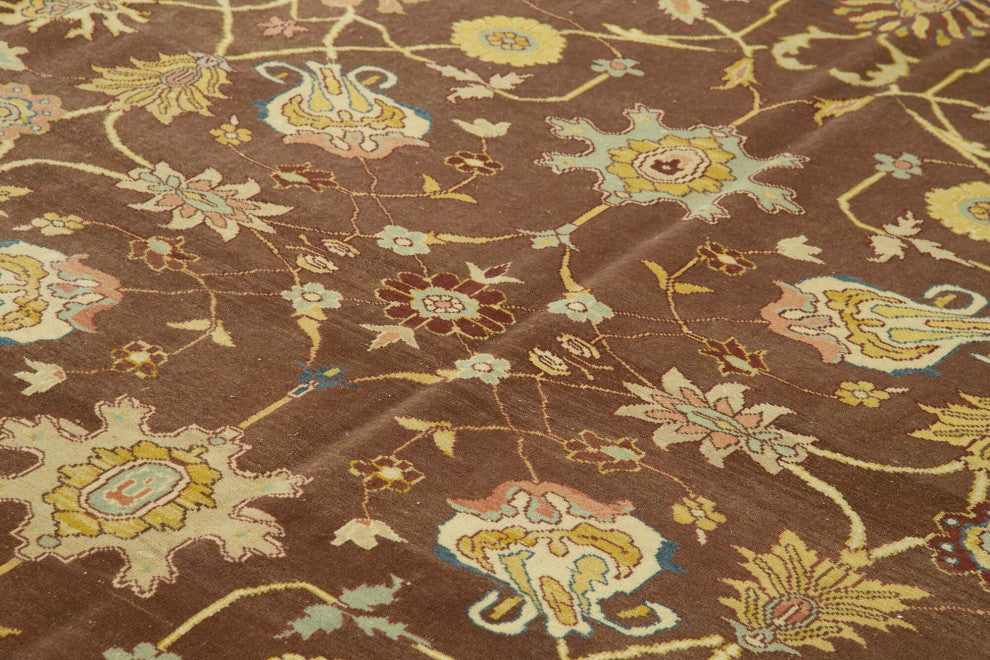 Rug N Carpet - Hand-Knotted Oriental 10' 9" x 13' 7" Large Oushak Area Rug