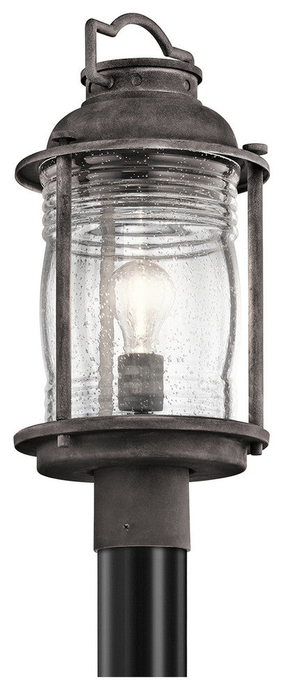 Kichler Ashland Bay 1 Light Outdoor Post Lantern in Weathered Zinc