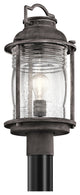 Kichler Ashland Bay 1 Light Outdoor Post Lantern in Weathered Zinc