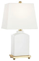 Brynn 1 Light Table Lamp, Cloud, Aged Brass Accent, Off White Linen Shade