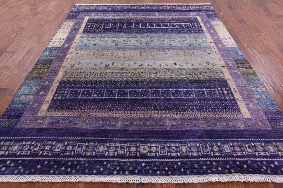 7' 10" X 9' 8" Tribal Persian Gabbeh Hand Knotted Wool Rug Q9968