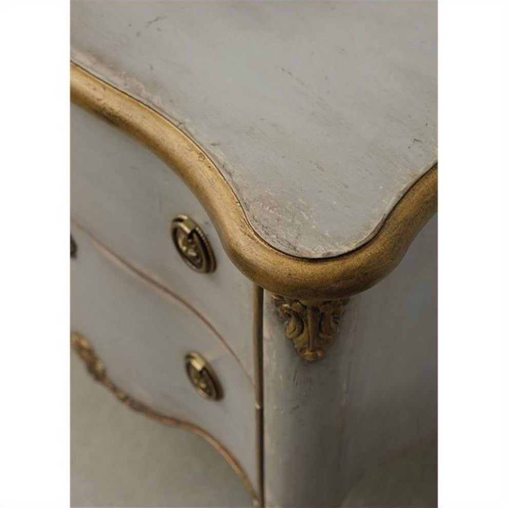 Beaumont Lane 2-Drawer Traditional Wood Accent Chest with Cabriole Legs in Gray