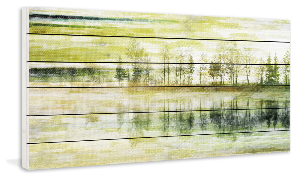 "Tree Tree" Painting Print on White Wood, 24"x12"