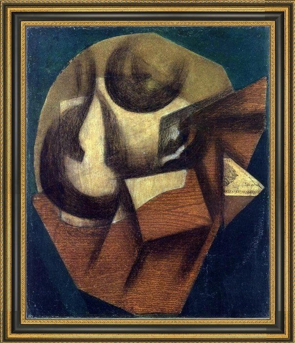 Juan Gris The Glass - 16" x 20" Framed Premium Canvas Print