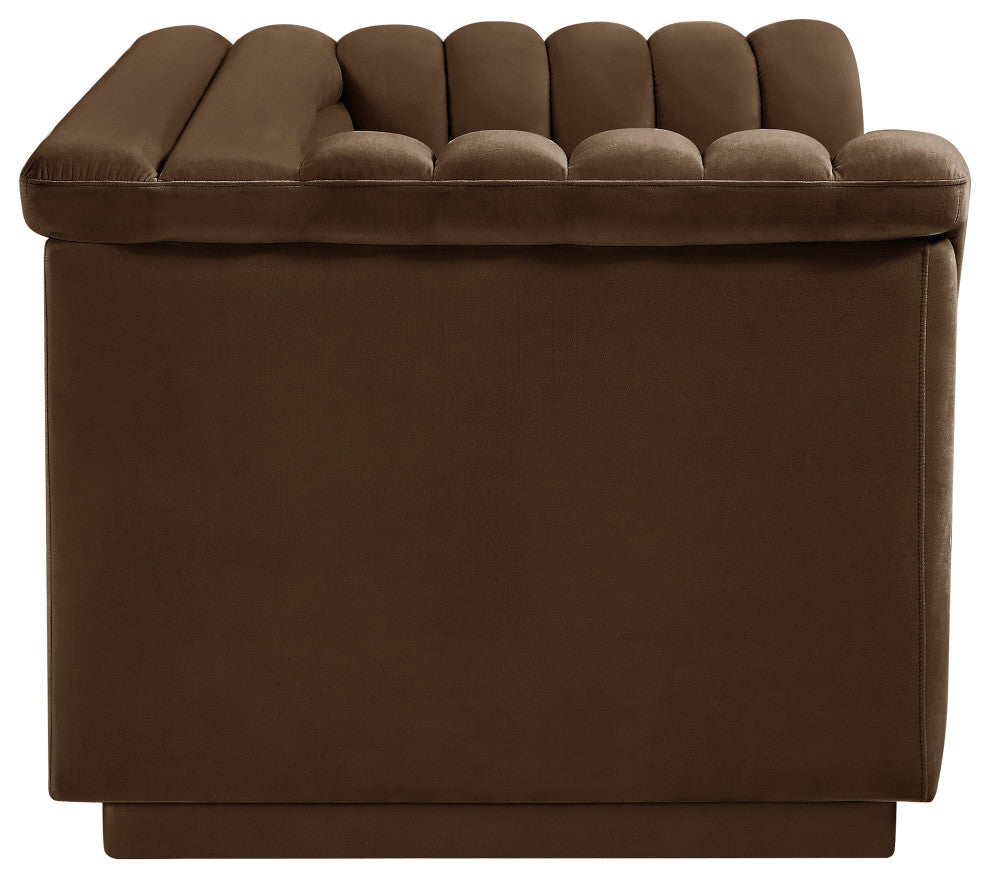 Cascade Upholstered Set, Brown, Velvet, Loveseat