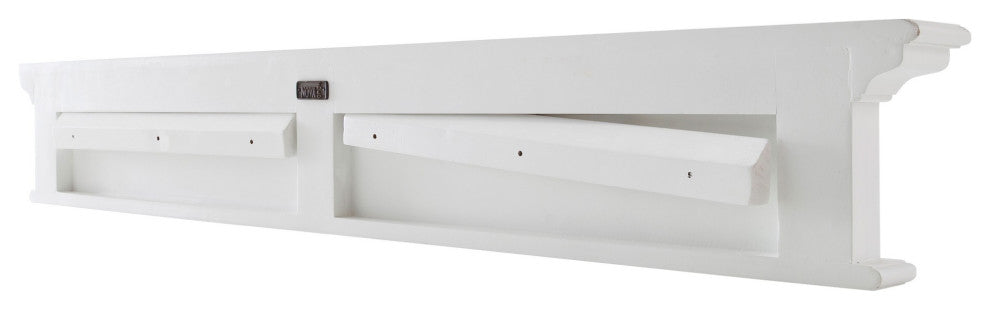 Traditional Classic White Wood Six Hook Hanging Coat Rack