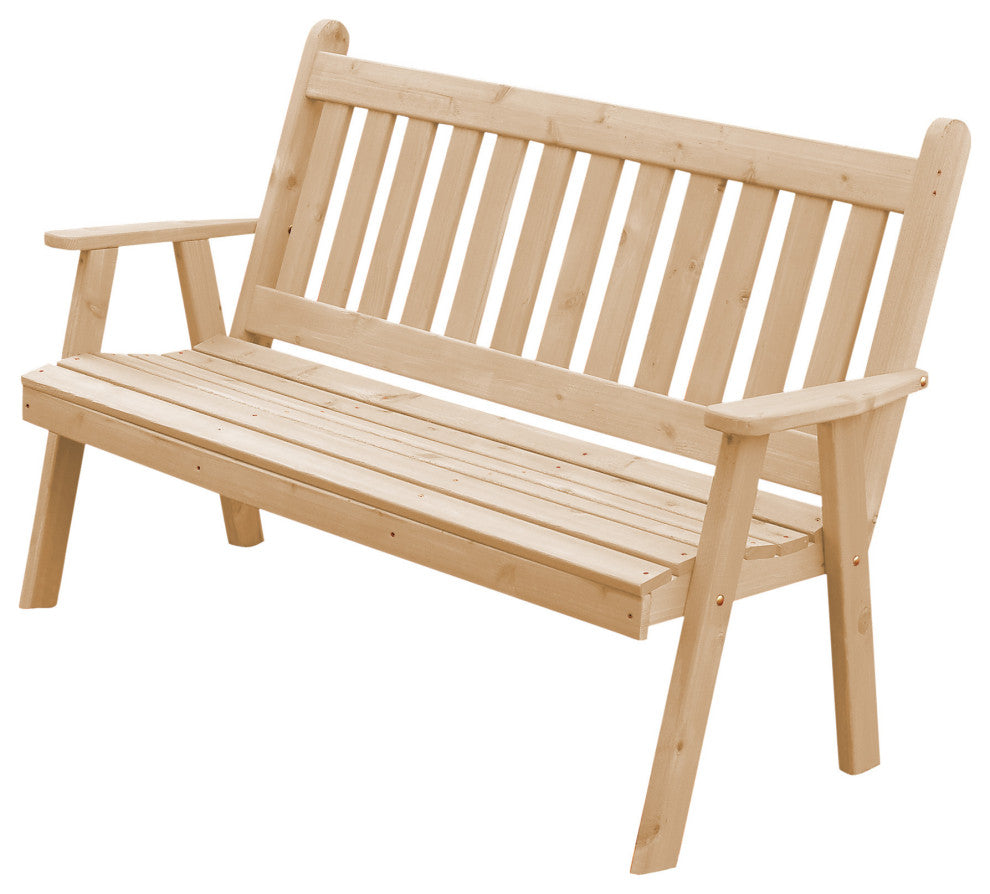 Cedar Traditional English Bench, Unfinished, 6 Foot
