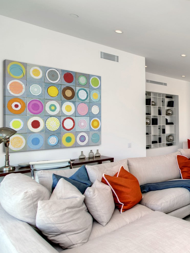 Marmont Hill, "Colors Round" by Julie Joy Painting on Wrapped Canvas, 36x30