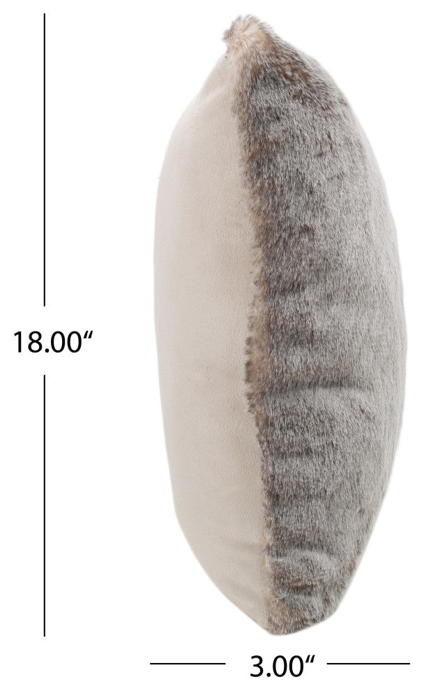 GDF Studio Elise Modern Glam Faux Fur Throw Pillow, Light Brown, 2