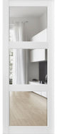 Slab Barn Door Panel Clear Glass 3 Lites 30 x 80, Lucia 2555 Matte White