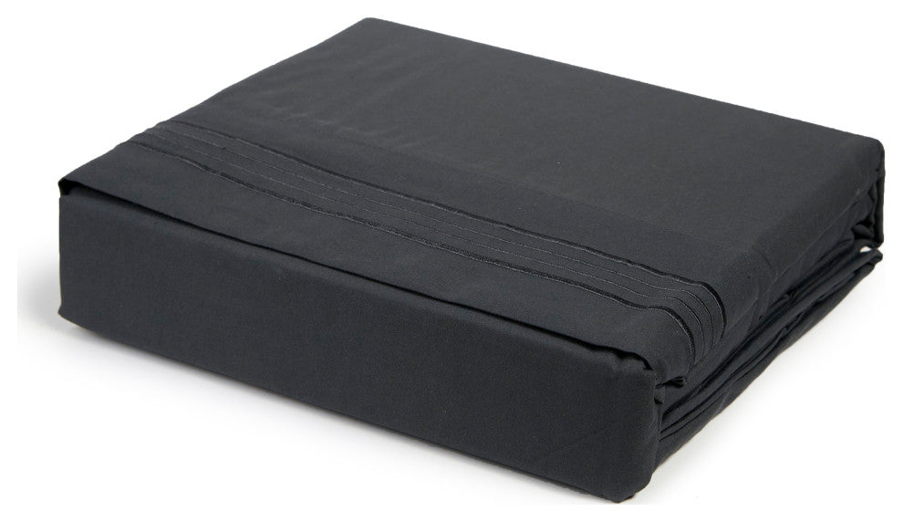 Linum Home Textiles 1800 TC Brushed Microfiber Sheet Set with 4 Line Embroidery