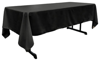 LA Linen Rectangular  Polyester Poplin Tablecloth, Black, 60"x126"