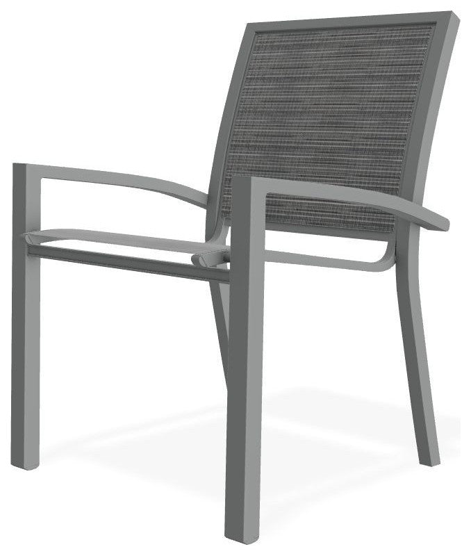Kendall Sling Stackable Outdoor Dining Chair, Destiny Steel/Graphite