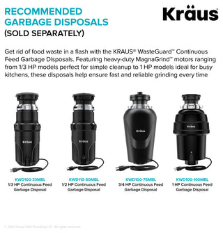 KRAUS Garbage Disposal Air Switch Kit 2 Flat Push Buttons SFS & BB, Kwda-200bb