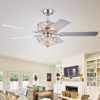Catalina 52" Crystal Ceiling Fan, Remote and Light Kit Included