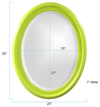 Howard Elliott George Glossy Green Oval Mirror