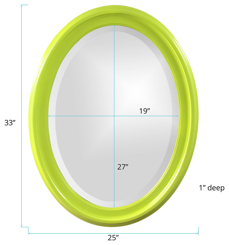 Howard Elliott George Glossy Green Oval Mirror