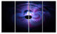 Bright Blue Magical Lights, Abstract Art on Canvas, 48"x28", 4 Panels