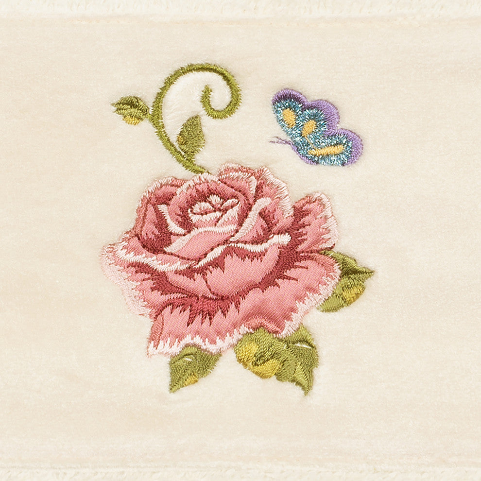 100% Turkish Cotton Rebecca Embellished Hand Towel, Cream