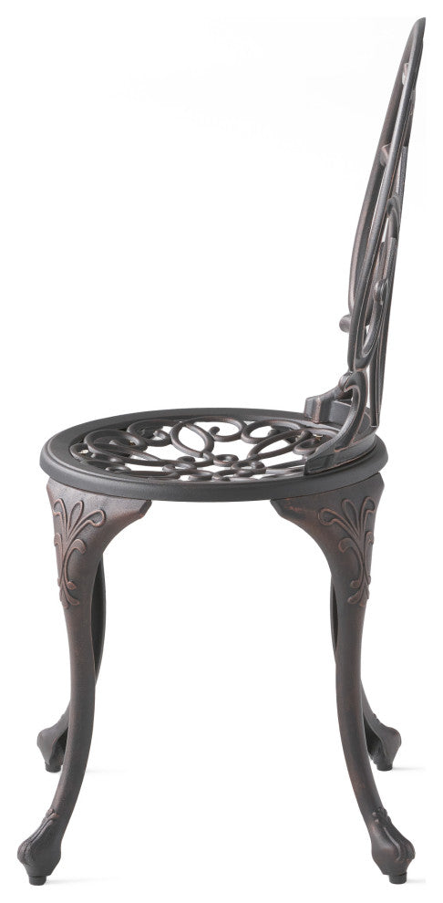 GDF Studio 3-Piece Andover Outdoor Copper Cast Aluminum Bistro Set