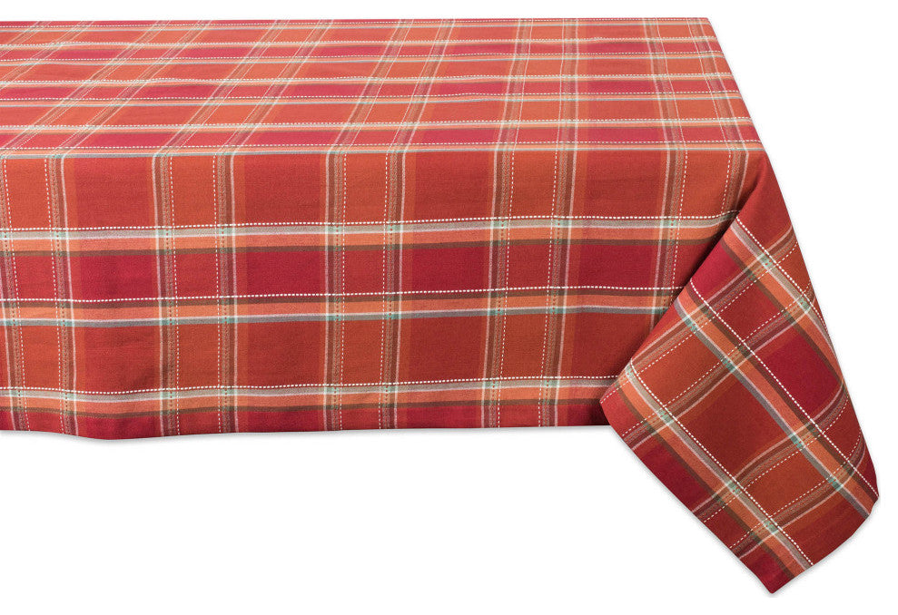 Autumn Spice Plaid Tablecloth 52"x52"