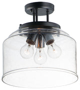 Maxim 12271CD Acadia 3 Light 13"W Semi-Flush Drum Ceiling Fixture - Black