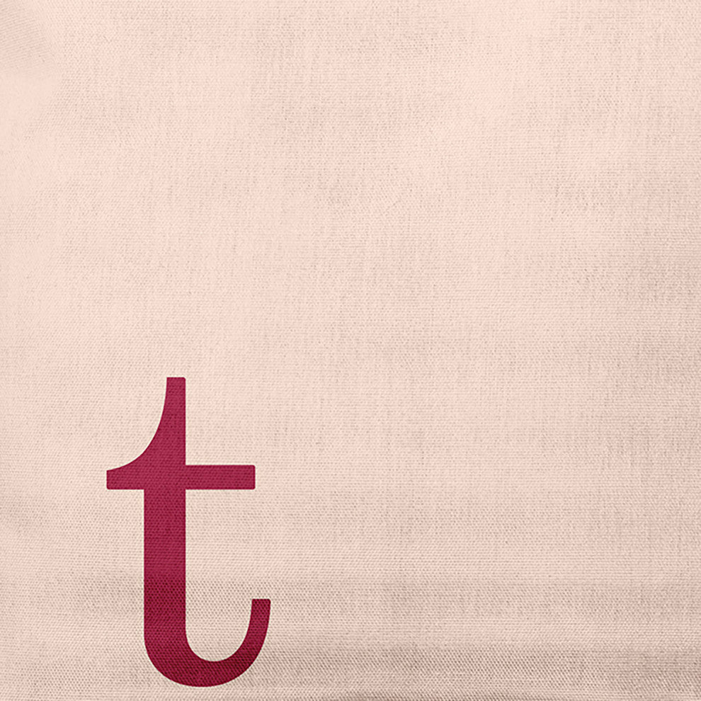 18" x 18" Modern Monogram Indoor/Outdoor Polyester Throw Pillow, Cranberry