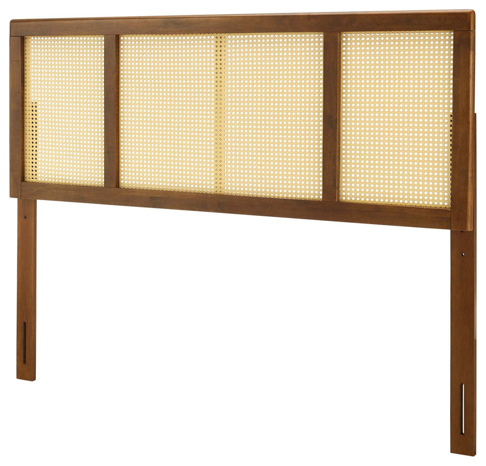 Headboard, Queen Size, Wood, Brown Walnut, Modern Mid-Century, Bedroom Master