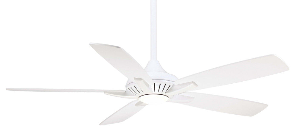 MinkaAire White Dyno 52" 5-Blade Indoor LED Ceiling Fan w/ Remote