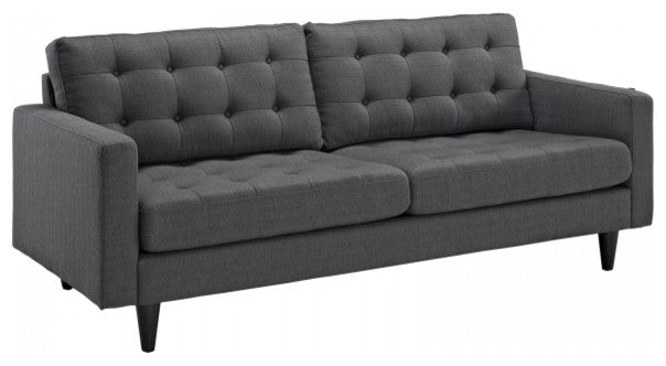 Modern Gray Empress Armchair and Sofa, 2-Piece Set