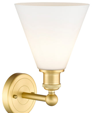 Berkshire 1-Light 8" Sconce, Satin Gold Finish, Matte White Shade